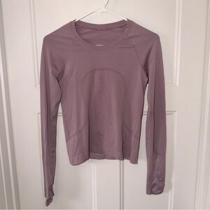 Lululemon Light Purple Swiftly Tech Cropped Long Sleeve